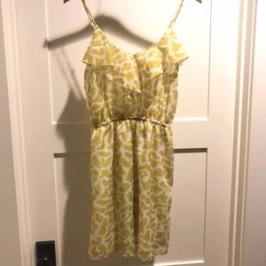 Boutique mustard yellow pattern spring dress S